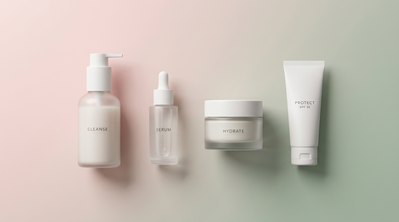 4 Step Skincare Routine Layout