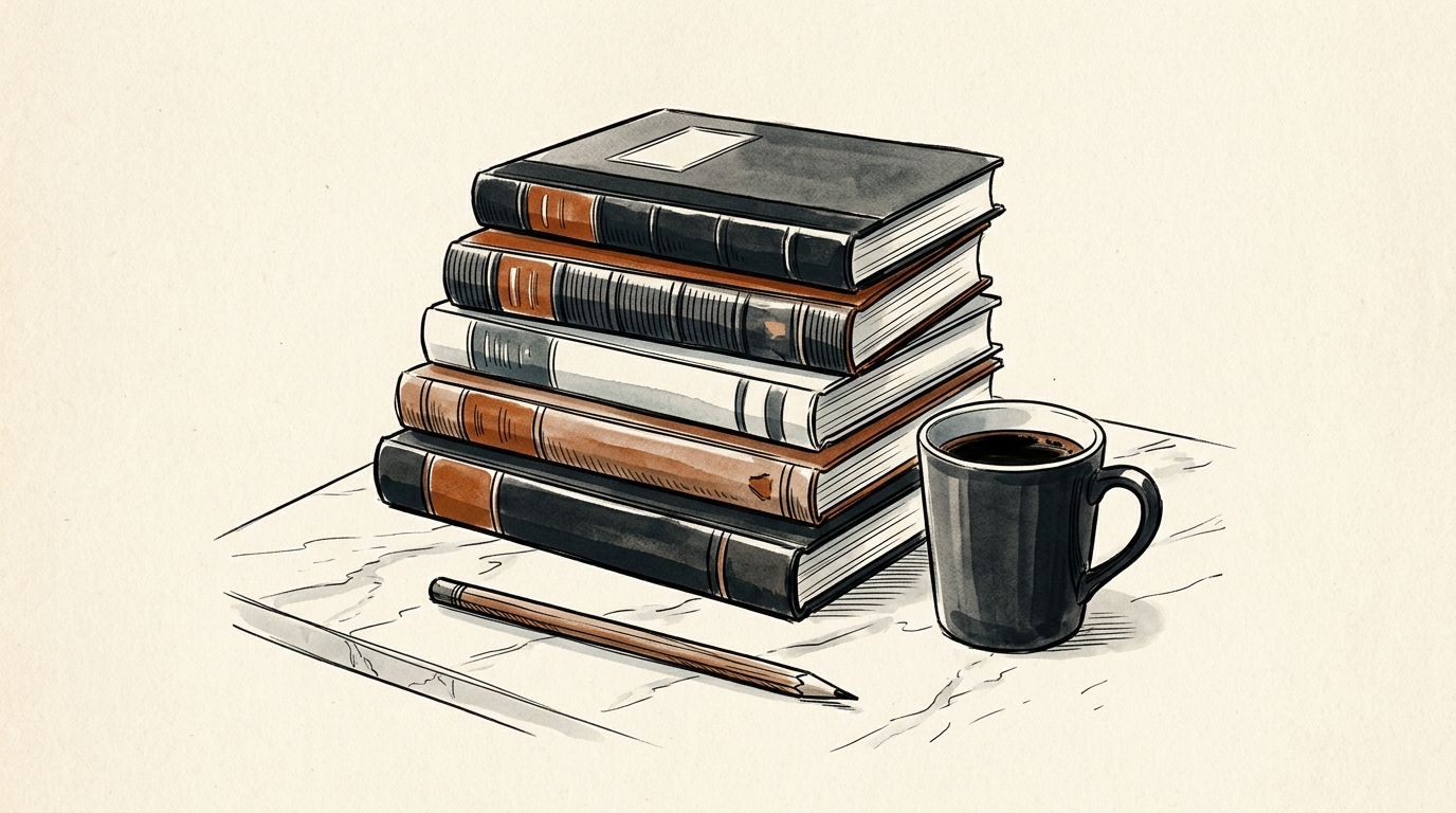 Still life of books and coffee