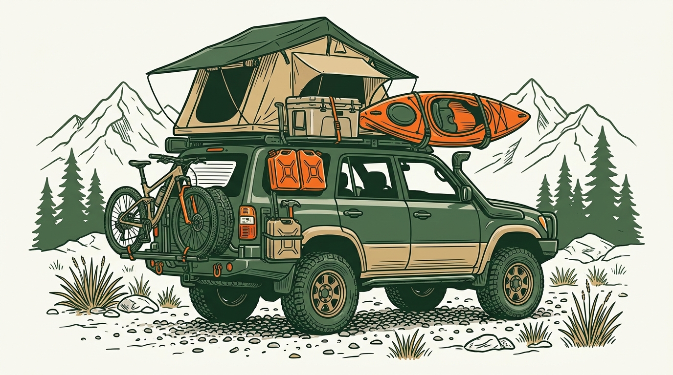 The Custom Adventure Rig loaded with gear