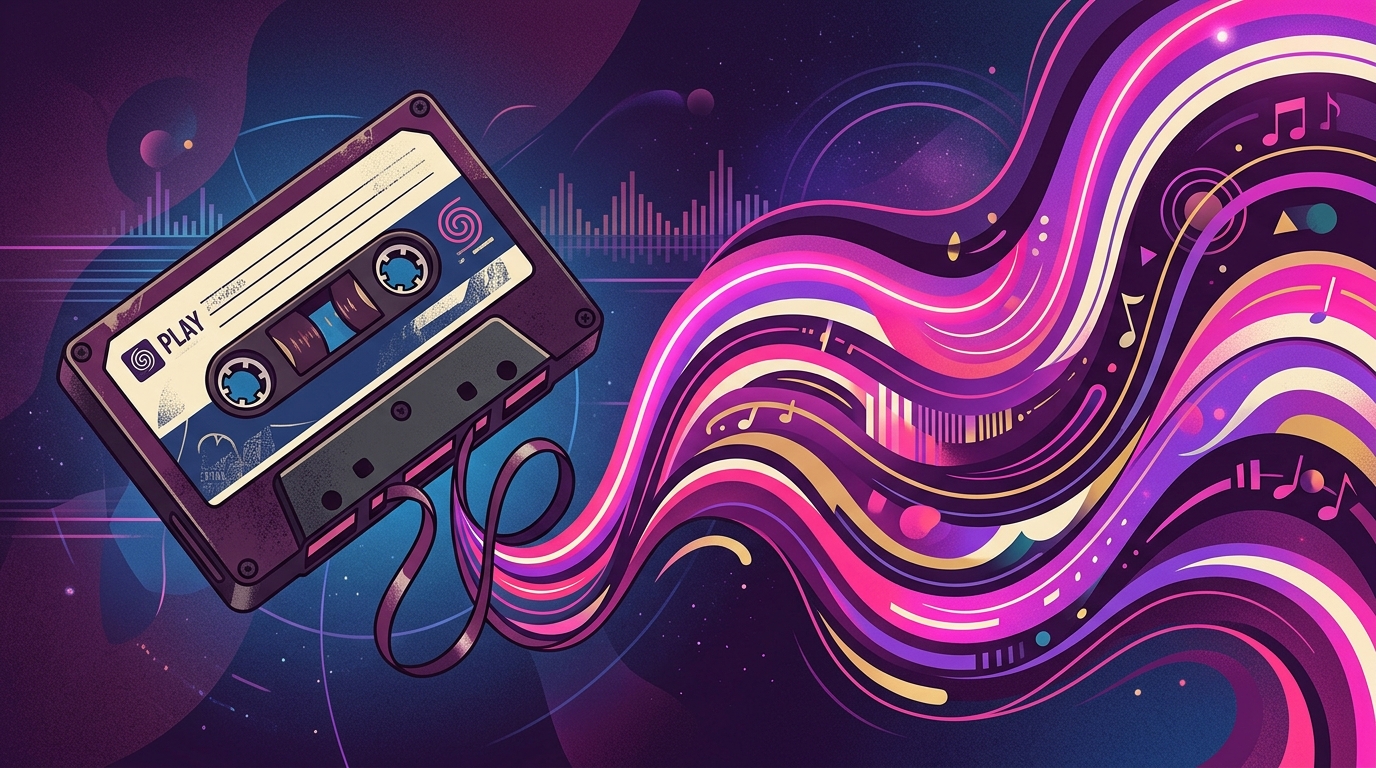 Retro Cassette Tape Wave