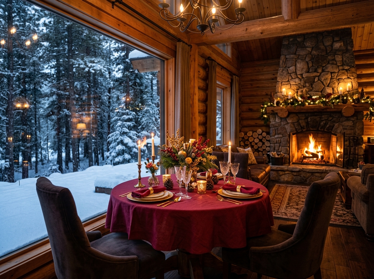 Cozy cabin dining