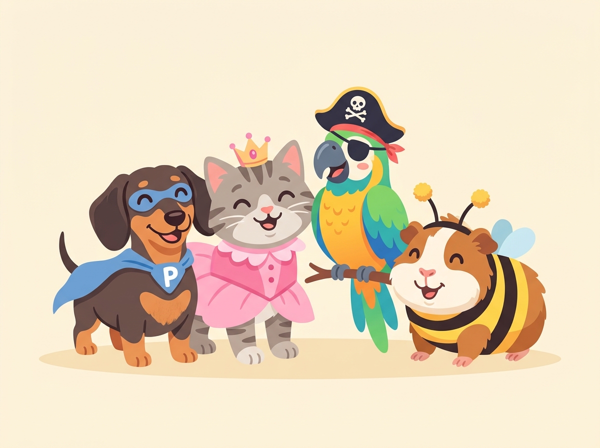 Cute pets illustration