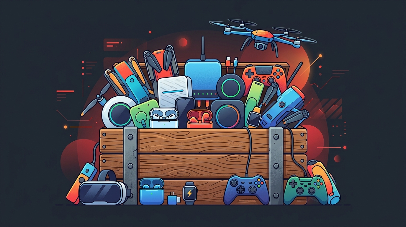 Crate of gadgets
